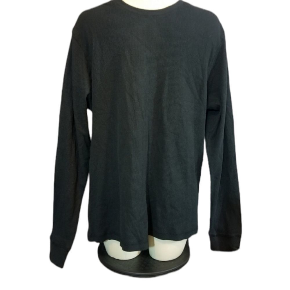 Perry Ellis Black Thermal Long Sleeve Tee Size Large